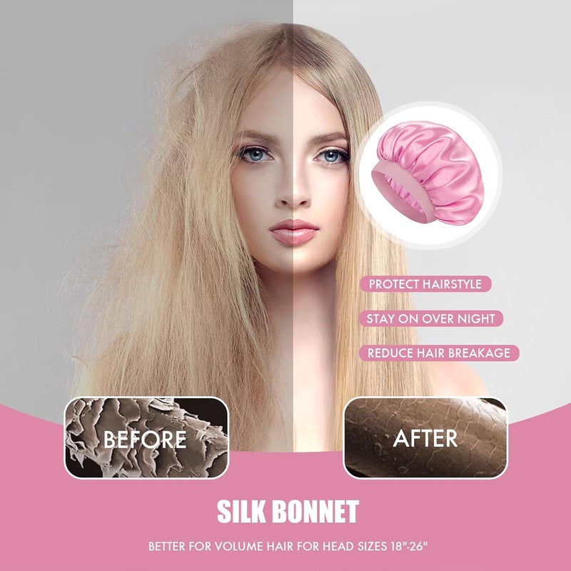 Doitory Store Satin Silk Bonnet for Sleeping, Double Layer Silk Sleep Cap for Men & Women, Soft Satin Lined Bonnet for Curly Hair - Image 5